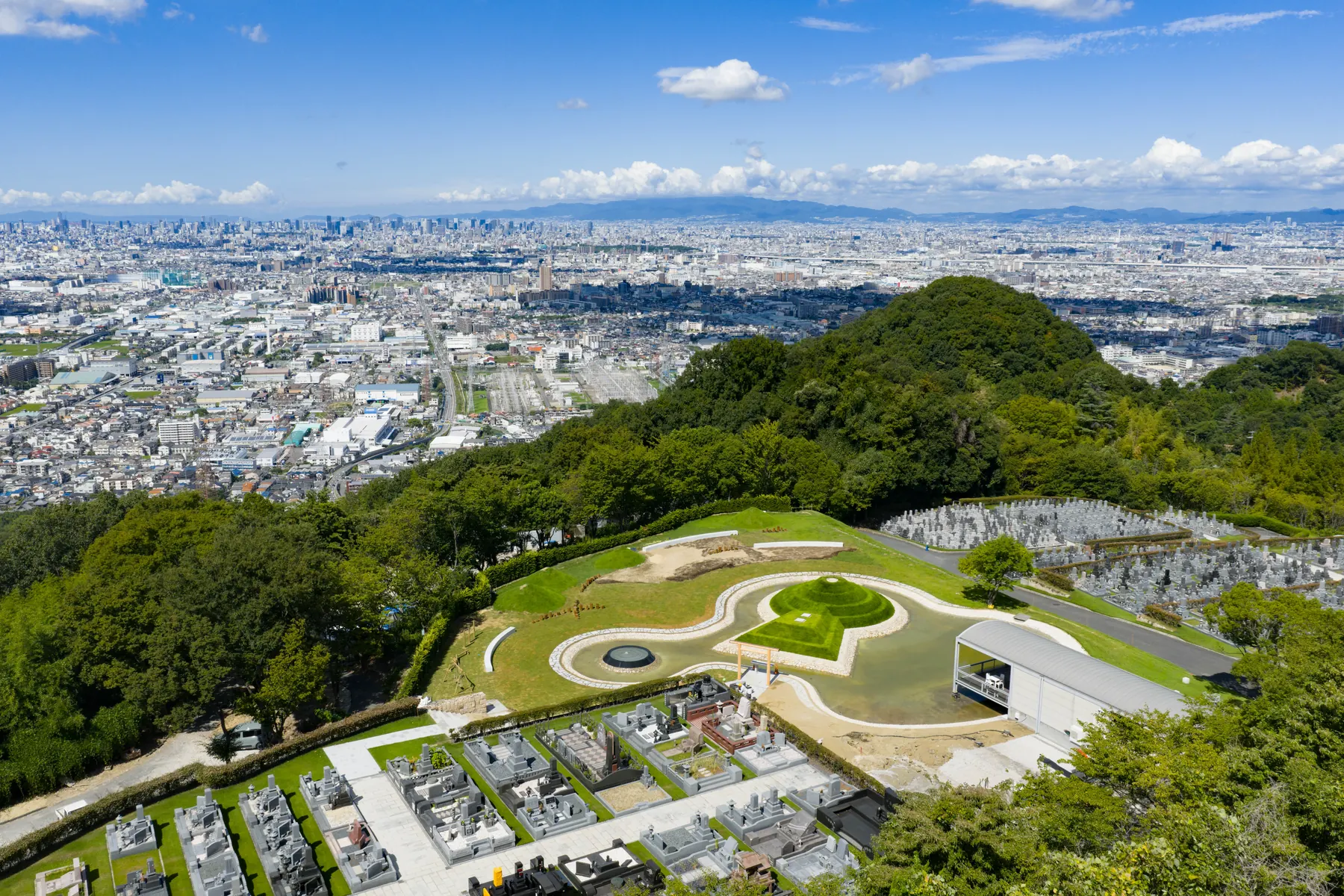 AERIAL — Looking over the city