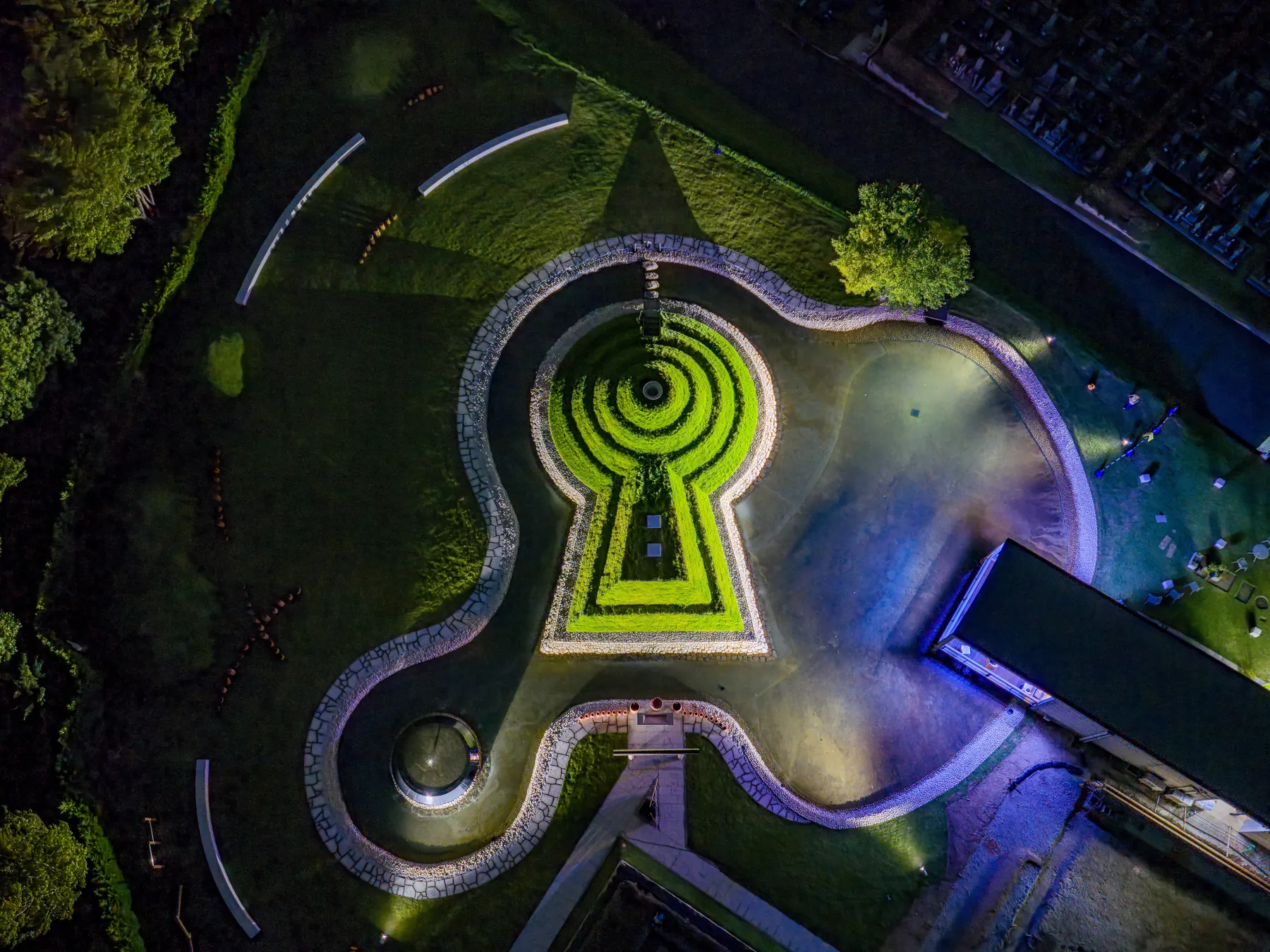 AERIAL — The keyhole shape